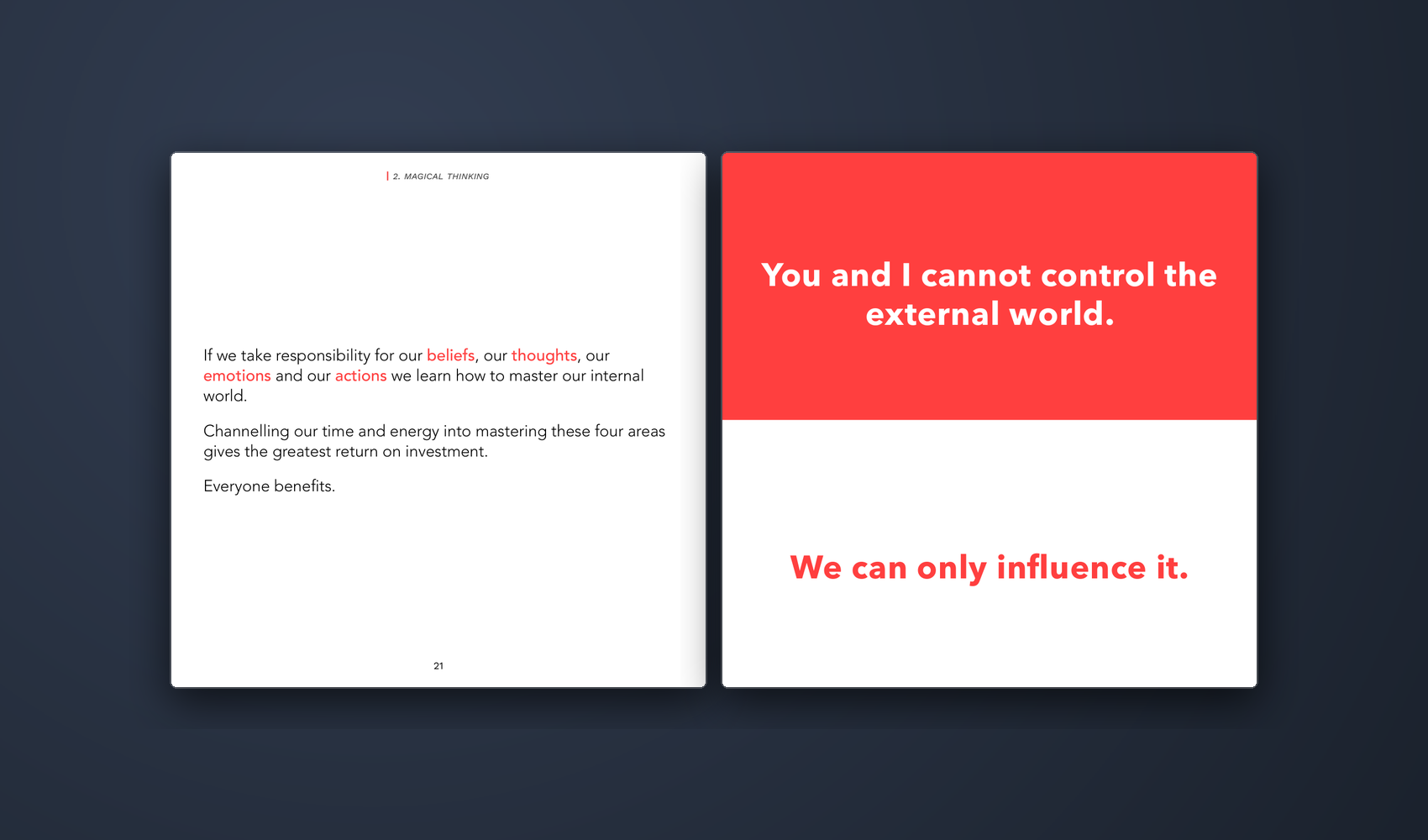 Two pages from The Empowering Truth of Responsibility